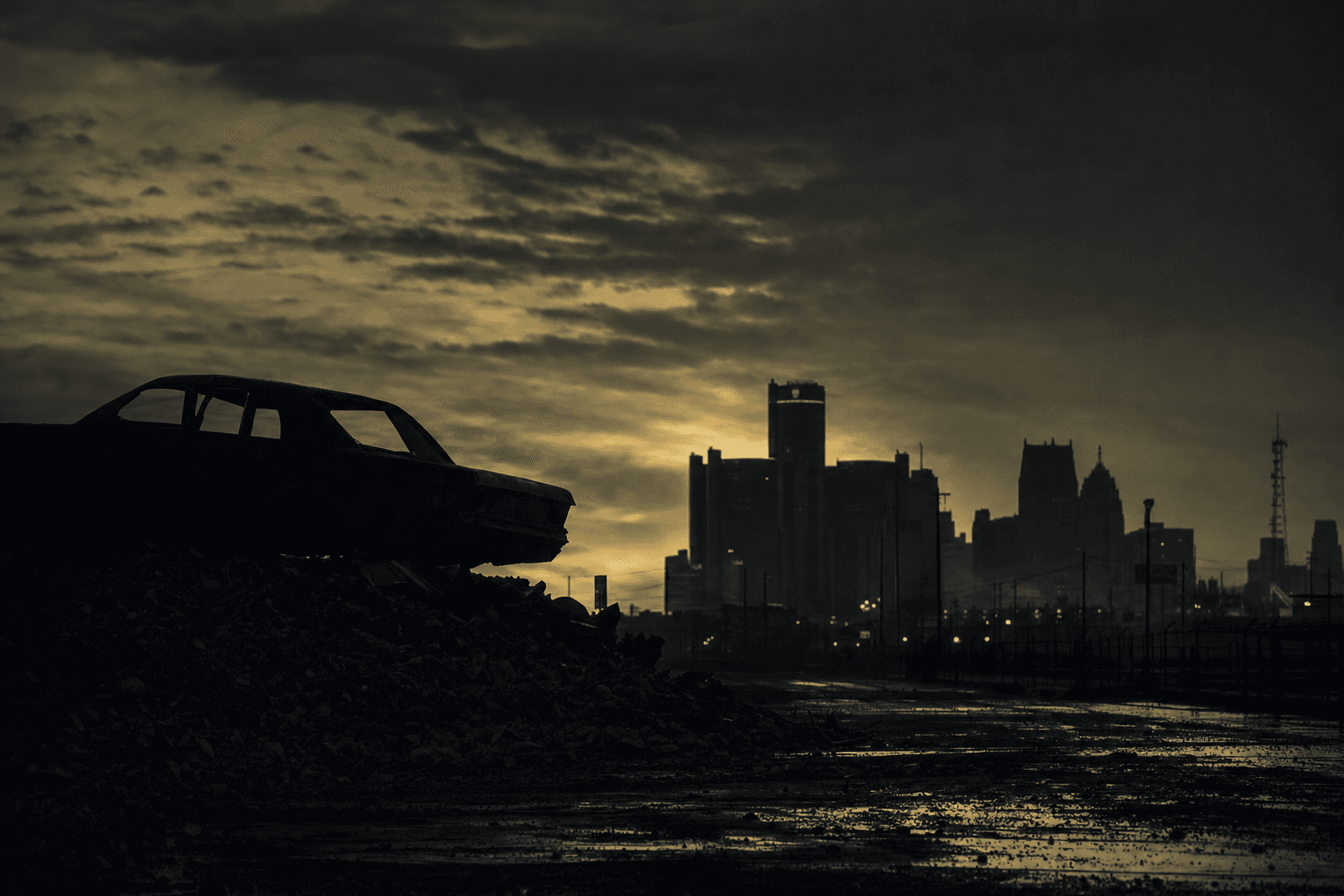 Industrial Detroit skyline — cash for junk cars CTA